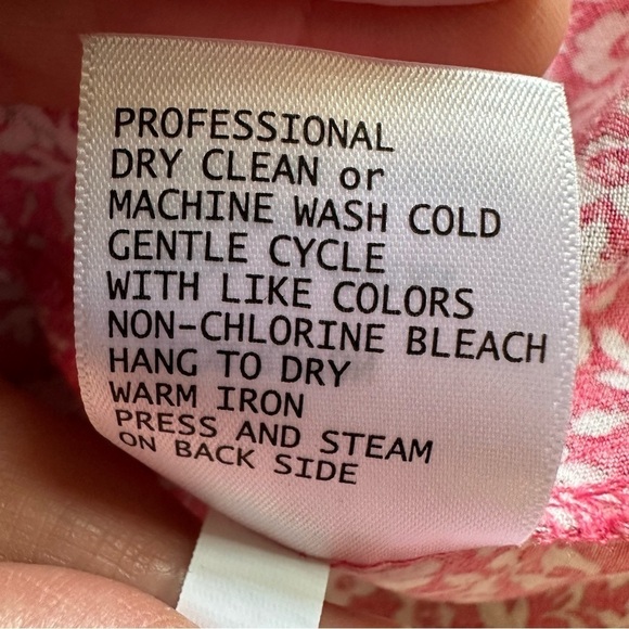 Jones New York Pink Prairie Flowy Summer Top White Flowers, 1X - Picture 9 of 10